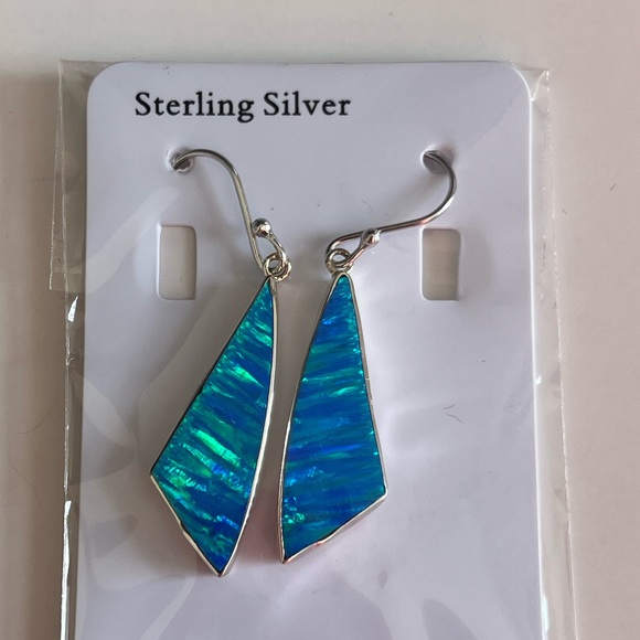 Vintage opal pendant and earrings sterling silver - Picture 3 of 3